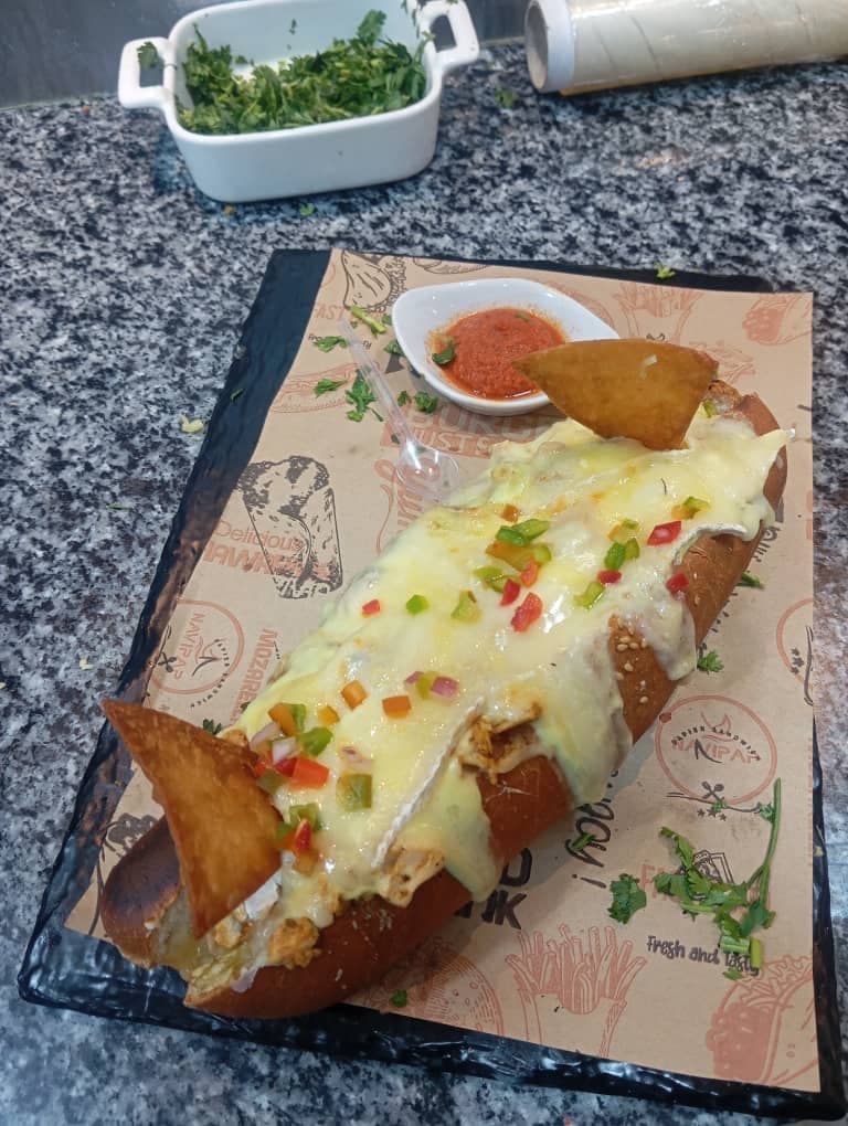 Sandwich texas poulet mexicain 3 fromages
