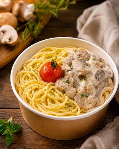 Spaghettis à la crème fraîche 