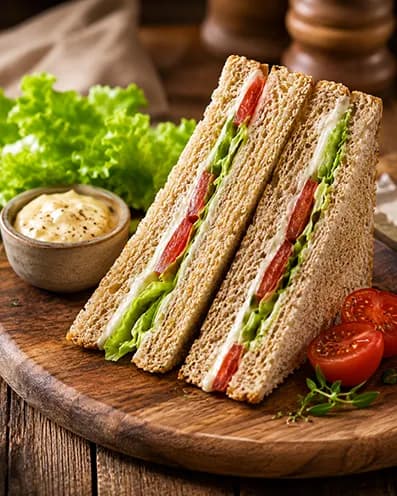 Club sandwich végétarien au fromage