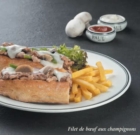 Sandwich Filet de bœuf aux champignons