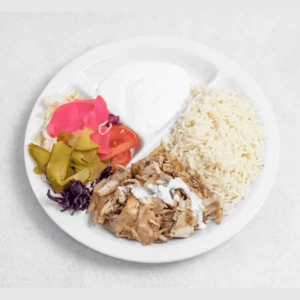 Plat chawarma poulet avec riz