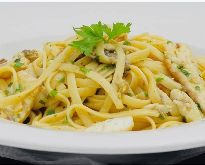Linguine au loup de mer