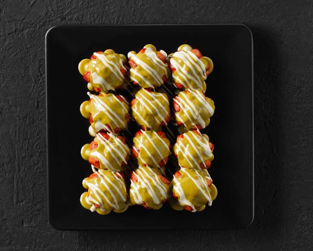 Brochettes de profiteroles à la pistache