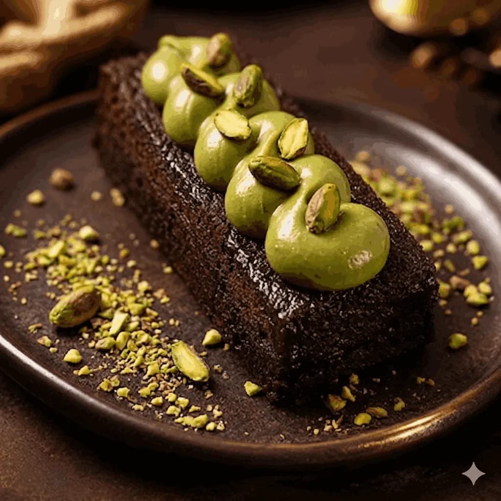 Brownie sauce pistache