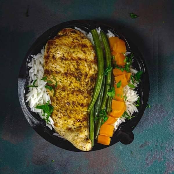 Riz blanc basmati au blanc de poulet